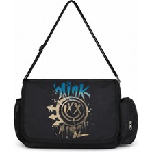 Sevbano BLINK-182 Rock Metal Müzik Grubu Baskılı Unisex Okul, Spor, Ofis Çok Amaçlı Postacı Çantası