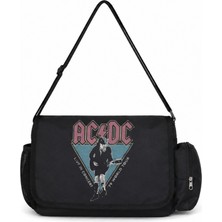 Sevbano Ac Dc Rock Metal Müzik Grubu Baskılı Unisex Okul, Spor, Ofis Çok Amaçlı Postacı Çantası