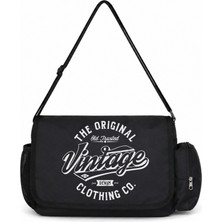 Sevbano Vintage Tasarım Baskılı Unisex Okul, Spor, Ofis Çok Amaçlı Postacı Çantası