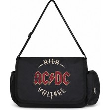 Sevbano Ac Dc Rock Metal Müzik Grubu Baskılı Unisex Okul, Spor, Ofis Çok Amaçlı Postacı Çantası