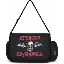 Sevbano Avenged Sevenfold Rock Metal Müzik Grubu Baskılı Unisex Okul, Spor, Ofis Çok Amaçlı Postacı Çantası
