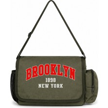 Sevbano Brooklyn Baskılı Unisex Okul, Spor, Ofis Çok Amaçlı Postacı Çantası