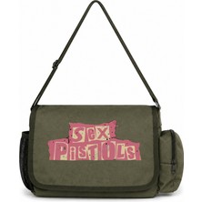 Sevbano Sex Pistols Rock Metal Müzik Grubu Baskılı Unisex Okul, Spor, Ofis Çok Amaçlı Postacı Çantası