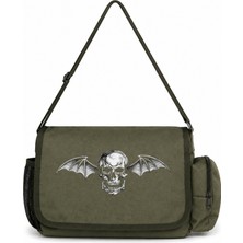 Sevbano Avenged Sevenfold Rock Metal Müzik Grubu Baskılı Unisex Okul, Spor, Ofis Çok Amaçlı Postacı Çantası
