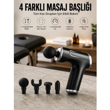 Hace Bazaar Masaj Tabancası 4 Başlıklı Kas ve Vücut Ağrıları Için Şarjlı Darbeli