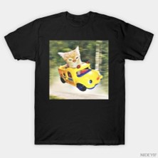 Tarzsokak Komik Kedi Sürüş Oyuncak Araba Meme T-Shirt Erkekler Kadınlar Için % 100% Pamuk T Shirt Kısa