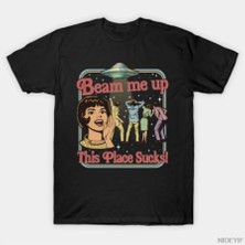 Tarzsokak Bana Bu Yerden Uzakla, Bu Yer Harikasız Retro Vintage Uzaylı Ufo Meme Tişörtü Erkekler ve Kad