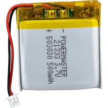 Motto Ticaret Powermaster PM-21333 3.7V 500MAH 503030 3.5mm Soketli Lityum Polimer (Li-Po) Batarya Şarj Edilebili