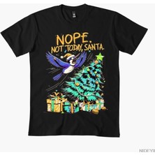 Tarzsokak Hayır Bugün Değil Noel Baba Komik Noel Kuş Çıkartması Erkekler Kadınlar Için %100 Pamuklu Tiş