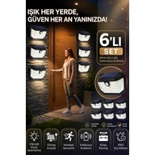 Saravita 6 Adet Güneş Enerjili Hareket Sensörlü 178 LED IP65 Dış Mekân Duvar Bahçe Lambası