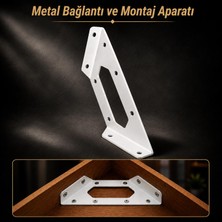 Nzb Çok Amaçlı Büyük Boy Beyaz Metal Köşe Birleştirme Aparatı (1 Adet) Gönye