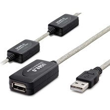 Hace Bazaar USB Uzatma Kablosu 15 M - Silver Siyah HDX7537
