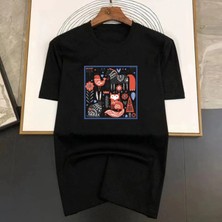 Tarzsokak Siyah Renk Orman Baskı T Yaz Tees Tops Streetweed gr