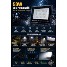 50W 3600 Lümen LED Projektör Beyaz Işık 10000LM Su Geçirmez