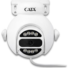 Cata CT-4051 Akıllı Dış Mekan Güvenlik Kamerası 3mp Wifi Gece Görüşlü 360° Ses ve Hareket Uyarılı Ip Kamera