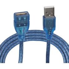 Temiz Pazar Şeffaf/mavi̇ 5 Metre USB 2.0 Uzatma Kablosu
