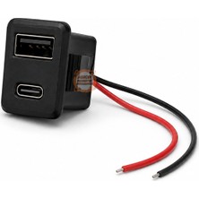 Meon Robotik Otomasyon USB Soket – Usb-A + Type-C Pano Tipi Geçmeli Besleme Soketi