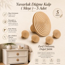 Nzb (5 Adet) Plastik Çizgili Yuvarlak Düğme Kulp Meşe Çekmece Mobilya Dolap Kulpu Modern Yuvarlak Tasarım