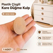 Nzb (1 Adet) Plastik Çizgili Yuvarlak Düğme Kulp Meşe Çekmece Mobilya Dolap Kulpu Modern Yuvarlak Tasarım