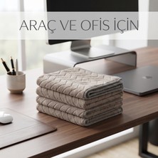 jantistore Premium Soft Vizon Gri Yaprak Desenli Peluş Mikrofiber Bez (30X40 Cm) - Çok Amaçlı Ev, Ofis ve Oto Için