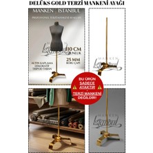Manken İstanbul Delüks Gold Kaplama Dekoratif Terzi Mankeni Ayağı