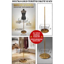 Manken İstanbul Delüks Gold Kaplama Dekoratif Terzi Mankeni Ayağı