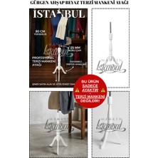 Manken İstanbul Beyaz Gürgen Ahşap Dekoratif Terzi Mankeni Ayağı