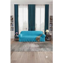 UY STYLE Bürümcük Üç Kişilik Koltuk Örtüsü ,lastikli ,etekli  Koltuk Kılıfı