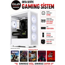 Özlen X14 RYZEN 7 5700 RTX 5060 8GB 16GB RAM 500GB M.2 SSD Beyaz Oyuncu Bilgisayarı
