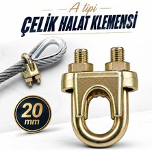 Nzb (1 Adet) Çelik Halat Klemensi 20 mm Somunlu A Tipi Iskota Ipi Sıkma Sabitleme Bağlama Halat Kelepçesi Aparatı