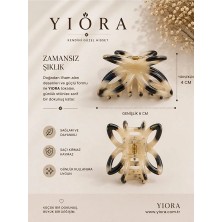 Yiora Premium Seri Ithal Sedefli Asetat Kemik Toka Küçük Boy (5 Cm)