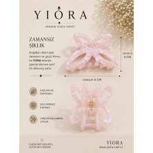 Yiora Premium Seri Ithal Sedefli Asetat Kemik Toka Küçük Boy (5 Cm)