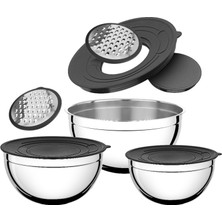 Hascevher 9 Parça Saklama ve Karıştırma Seti Rendeli (6'li Paket)