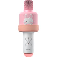 Havit KS201BT Bluetooth Karaoke Mikrofonu - 5W Dahili Hoparlör, Bt 5.3, Sevimli Tasarım
