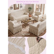 UY STYLE Bürümcük Lastikli, Etekli  Koltuk Örtüsü 3+3+1+1 Takım