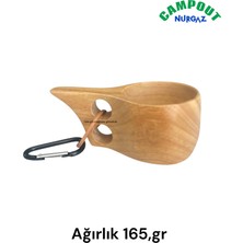 Campout kuksa bardak ahşap bardak tahta doğal ağaç bardak piknik kamp keyif bardağı kauçuk ağacından