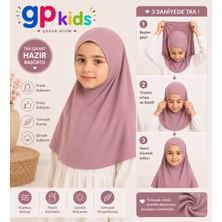 Gp Kids Kız Çocuk Pratik Başörtü Penye Hazır Eşarp Mina Model Lila