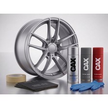 CAXCOLORS Anodized Silver  Jant Sprey Boya Seti - Akrilik Boya + Astar + Vernik + Zımpara Bant Eldiven Komple Tamir Kiti