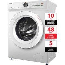 Toshiba Dalga Teknolojisi Ai Desteği Nano Kabarcık 8 kg 1400 Devir Çamaşır Makinesi Beyaz TW-T21BU90UWTR(WW)