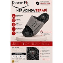 Doctor Fit Refleksoloji Rahatlatıcı,akapunktur Masaj Terliği Antibakteriyel Deri Gri 42 Numara Unisex