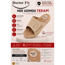 Doctor Fit Refleksoloji Rahatlatıcı,akapunktur Masaj Terliği Antibakteriyel Deri Bej 41 Numara Unisex