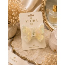 Yiora Ithal Kemik Premium Seri Çift Kanatlı Kelebek Lüks Mandal Toka