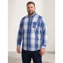 Secret Touch Erkek Büyük Beden Uzun Kollu Tek Cepli Kareli Gömlek 2xl 3xl 4xl