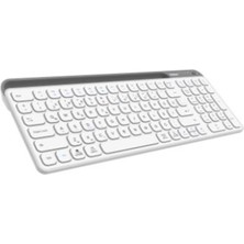 Everest KB-BT90 Beyaz-Gri Bluetooth+ 2.4ghz  Q Mac-Win-Android-Ios Uyumlu Kablosuz Klavye
