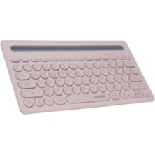 Everest KB-BT84 Pembe-Gri Bluetooth Ultra Ince+Şarjlı Q Mac-Win-Android-Ios Uyumlu Kablosuz Klavye