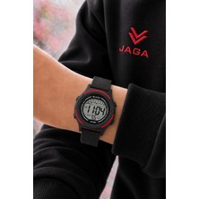 Jaga Unisex Dijital Çocuk Kol Saati 50 mt Su Geçirmez Spor Silikon Kordonlu Alarm-Kronometreli Jg.7