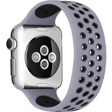 Uslucan Alışveriş Watch 42MM Ayarlı Delikli Silikon Kordon - Gri-Siyah