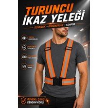 Nzb Fosforlu Reflektörlü Turuncu Ikaz Yeleği Ayarlanabilir Klipsli Pratik Motorcu Bisiklet Trafik Yeleği
