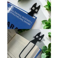 Leaf Creative Plastik Siyah Kedi Figürlü Kitap Ayracı, 5 Adet