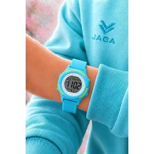 Jaga Unisex Dijital Çocuk Kol Saati 50 mt Su Geçirmez Spor Silikon Kordonlu Alarm-Kronometreli Jg.8